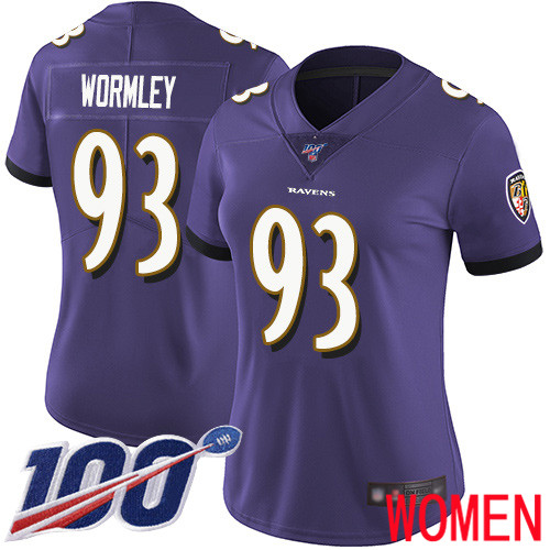 Baltimore Ravens Limited Purple Women Chris Wormley Home Jersey NFL Football #93 100th Season Vapor Untouchable